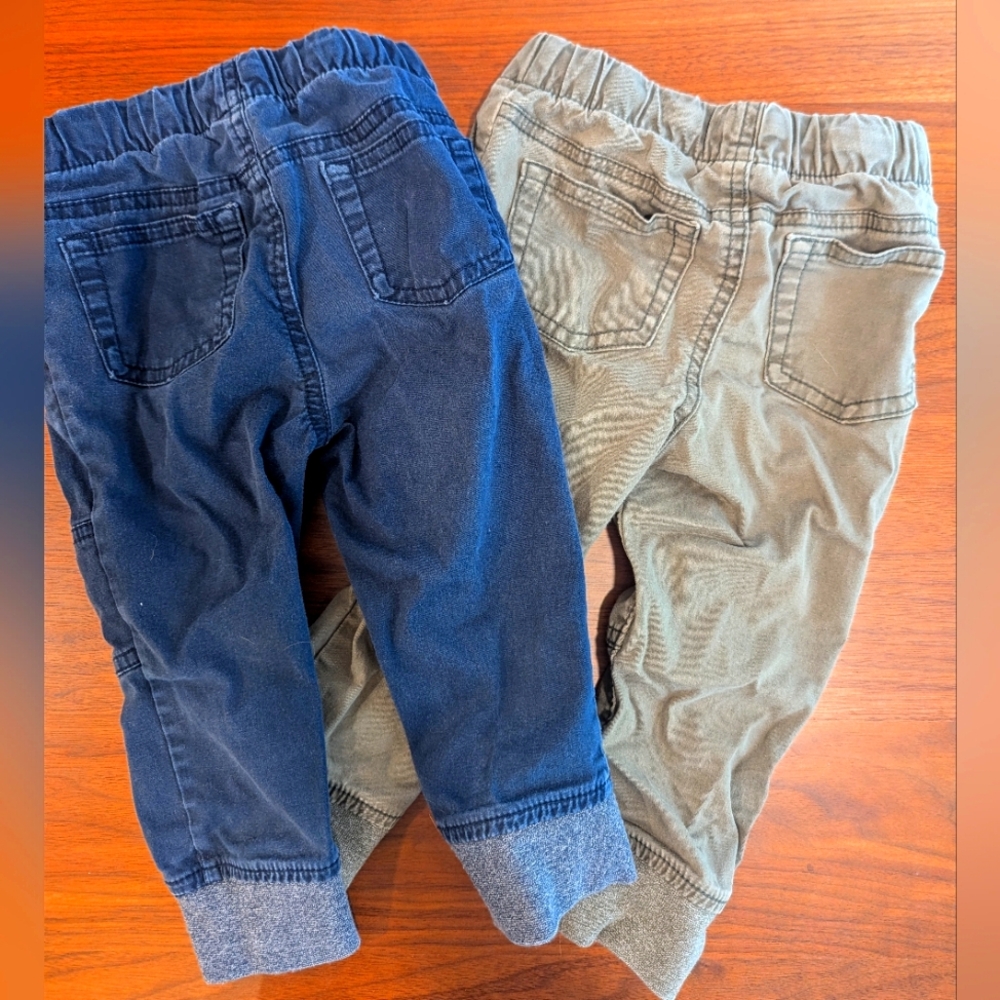 18 Mo Old Jogger Pants With Reinforced knee- Navy and Olive
